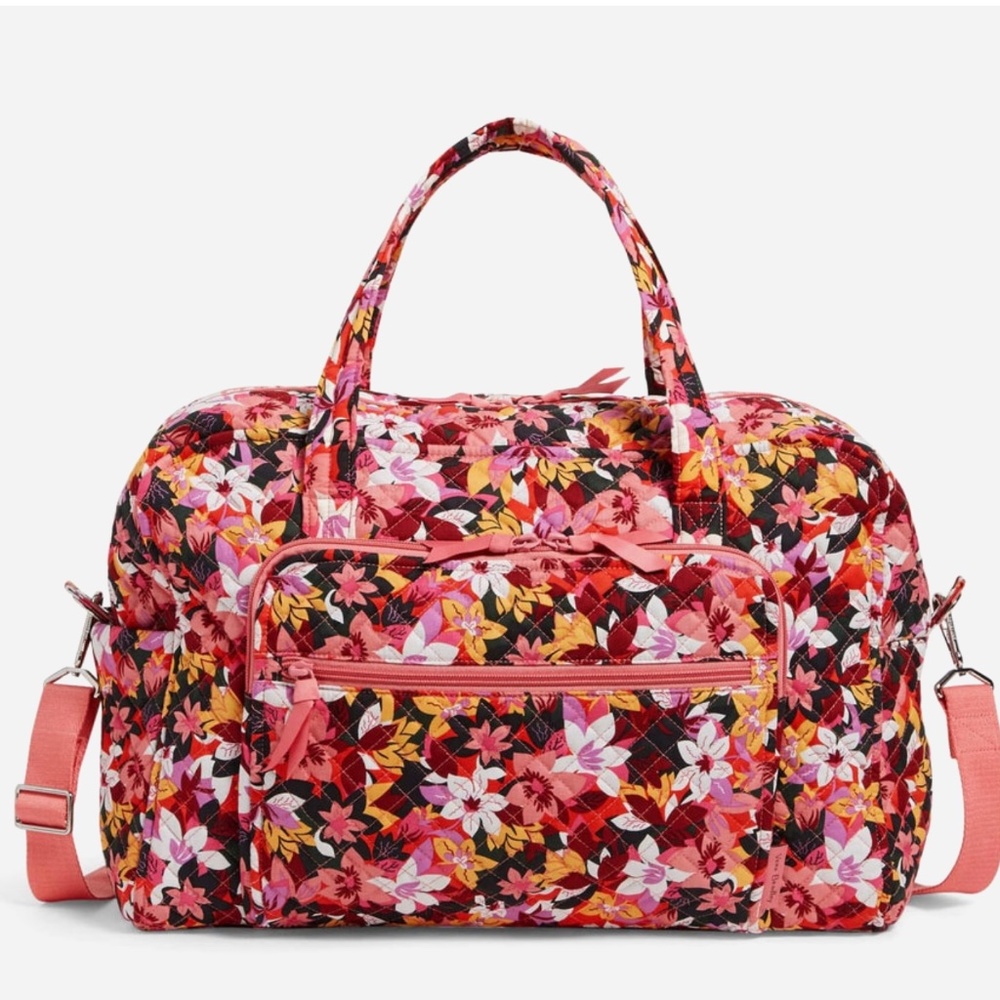 Vera Bradley Weekender Travel Bag Suitcase Spring Break Coral